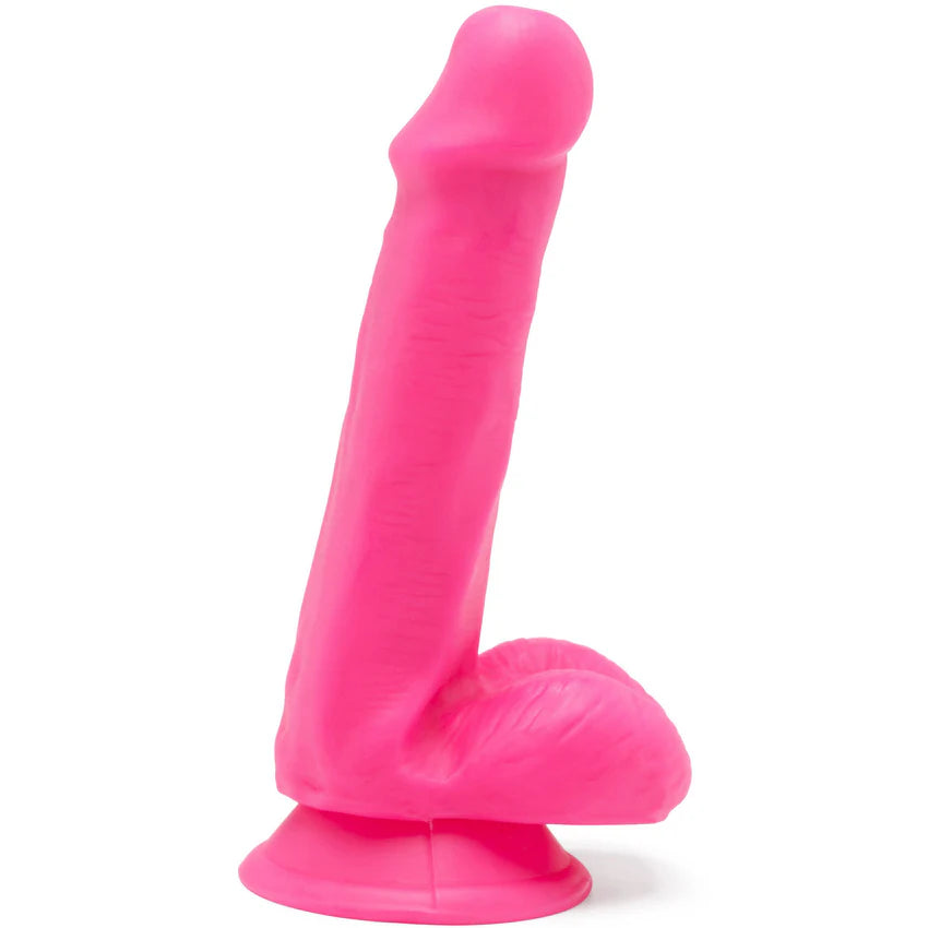 Happy Dicks Dildo med Baller Rosa - 15 cm