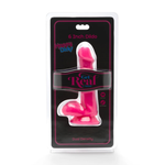 Happy Dicks Dildo med Baller Rosa - 15 cm