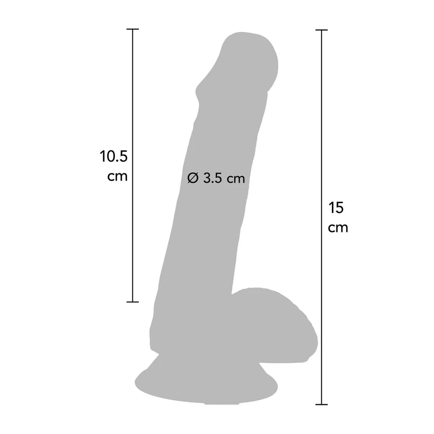 Happy Dicks Dildo med Baller Rosa - 15 cm