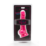 Happy Dicks Dildo med Baller Rosa - 19 cm