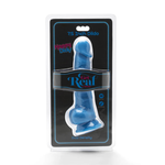 Happy Dicks Dildo med Baller Blå ? 19 cm