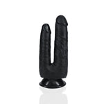 Double Trouble Dildo Dobbeldildo Sort - 12,7 og 15,2 cm