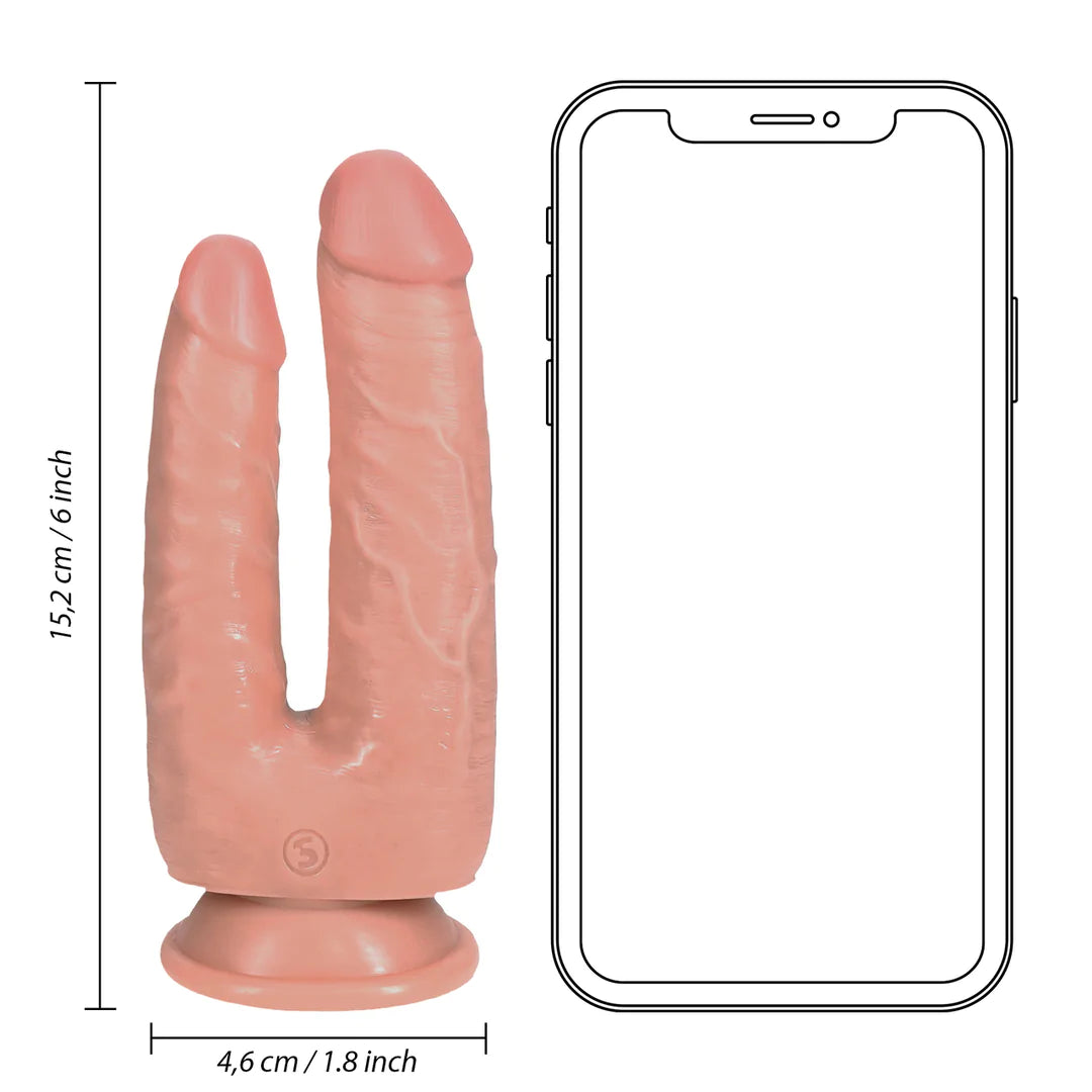 Dobbeldildo Double Trouble Realistisk Flesh ? 12,7 og 15,2 cm