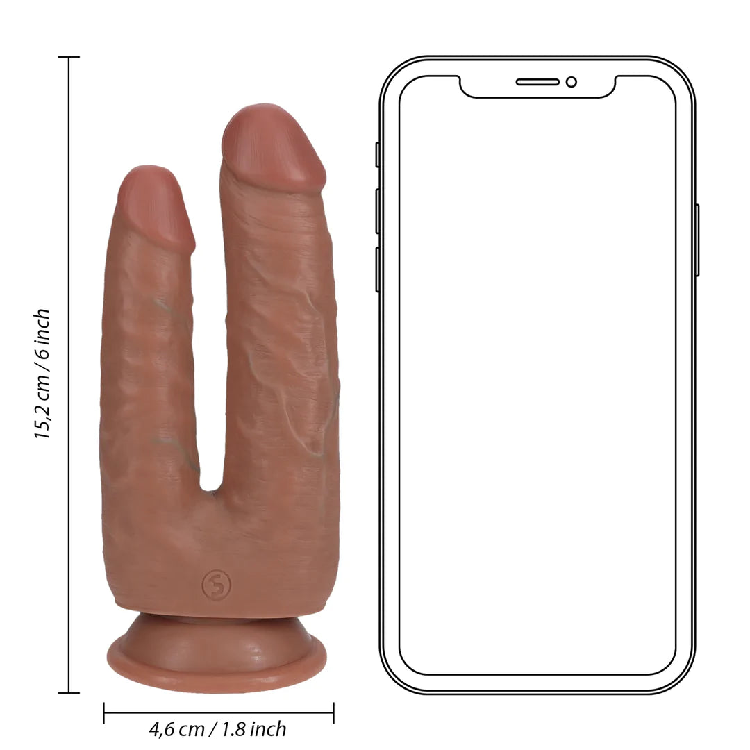 Double Trouble Dobbeldildo Tan ? 12,7 og 15,2 cm