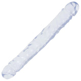 Klar Doc Johnson Jr. Double Dong dobbeldildo i fleksibel PVC, 30 cm, med realistiske årer.