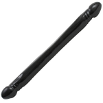 Svart, glatt Dobbeldildo Smooth Double Header i 45 cm lengde med realistiske penishoder.
