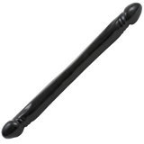 Svart, glatt Dobbeldildo Smooth Double Header i 45 cm lengde med realistiske penishoder.