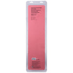 Baksiden av en Dobbeldildo Smooth Double Header i rosa PVC, 45 cm lang, med produktinformasjon.