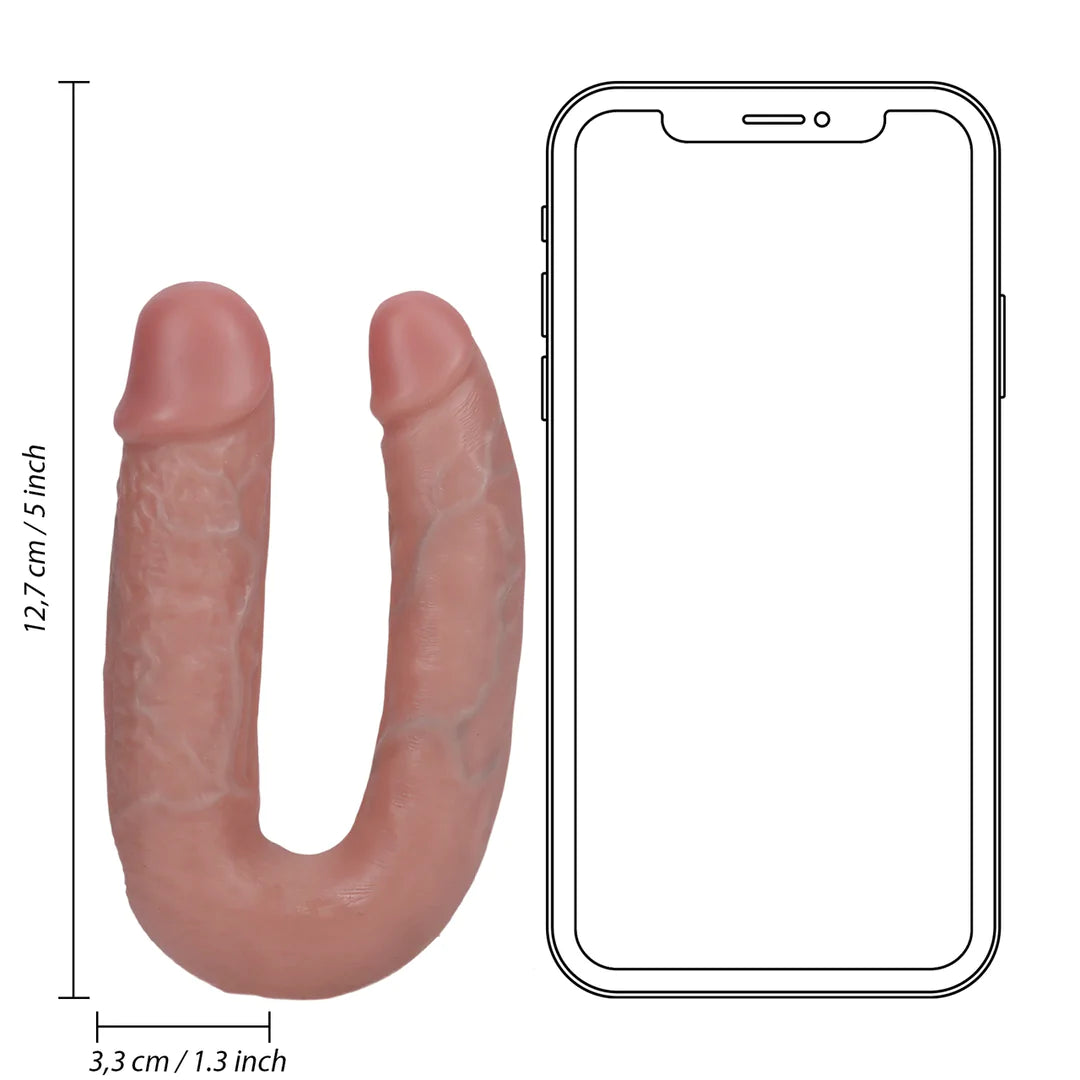 U-formet Dobbeldildo ? Flesh ? 12,7 cm