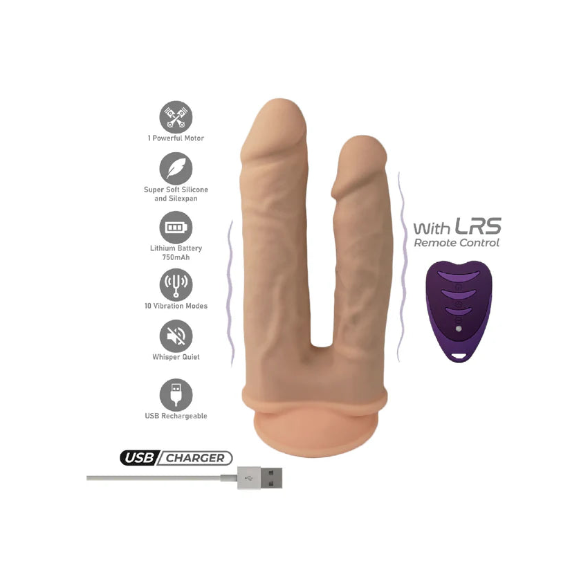 Vibrerende Duo Dobbeldildo ? 18+20 cm