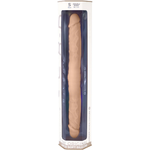 Beige Silex-D dobbel dildo i myk silikon, 38,5 cm, med realistisk penisform i hver ende.