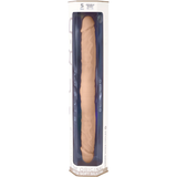Beige Silex-D dobbel dildo i myk silikon, 38,5 cm, med realistisk penisform i hver ende.
