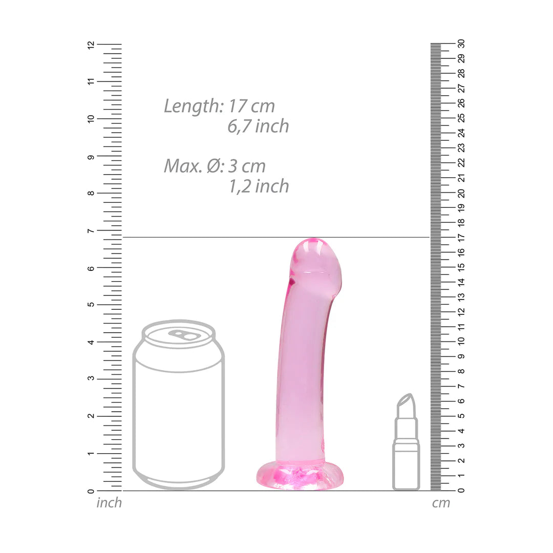 Gjennomsiktig dildo med tykk topp ? 17 cm intens glede