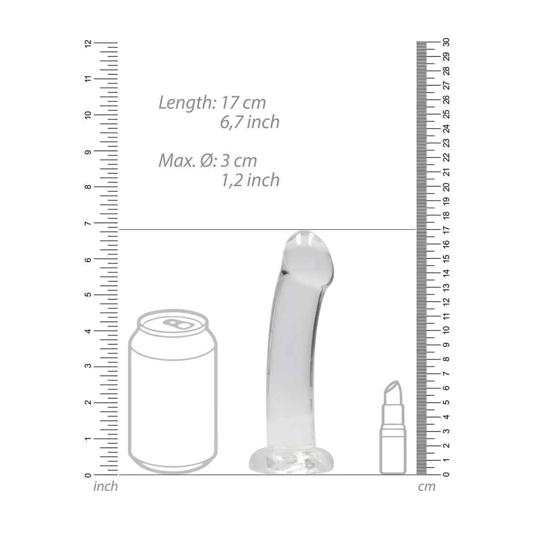 Krystallklar dildo med tykk tupp ? 17 cm intens glede