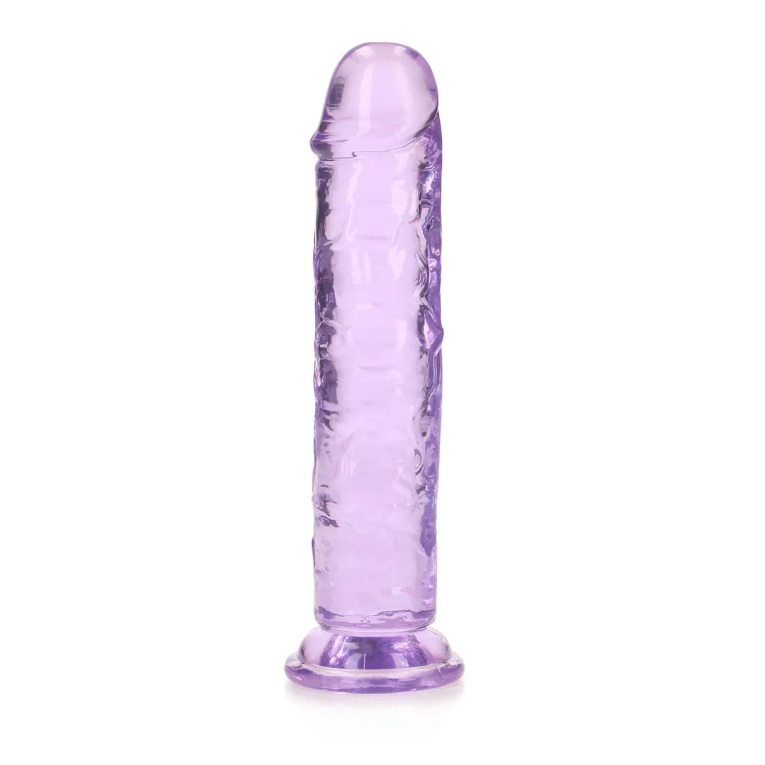 Klarlilla realistisk dildo ? 18 cm med sugekopp
