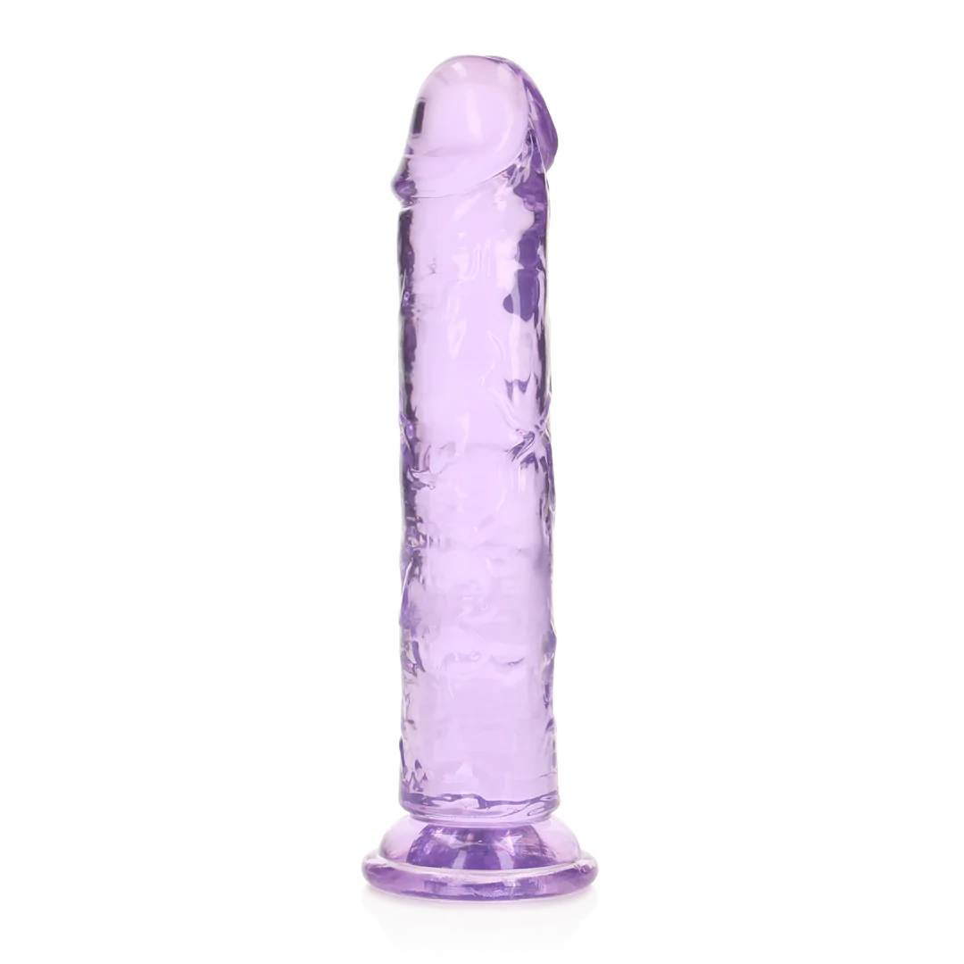 Klarlilla realistisk dildo ? 18 cm med sugekopp