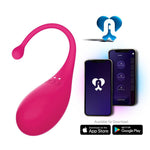 Rosa silikon Palpitation vibrerende egg med app-styring og mobilgrensesnitt.