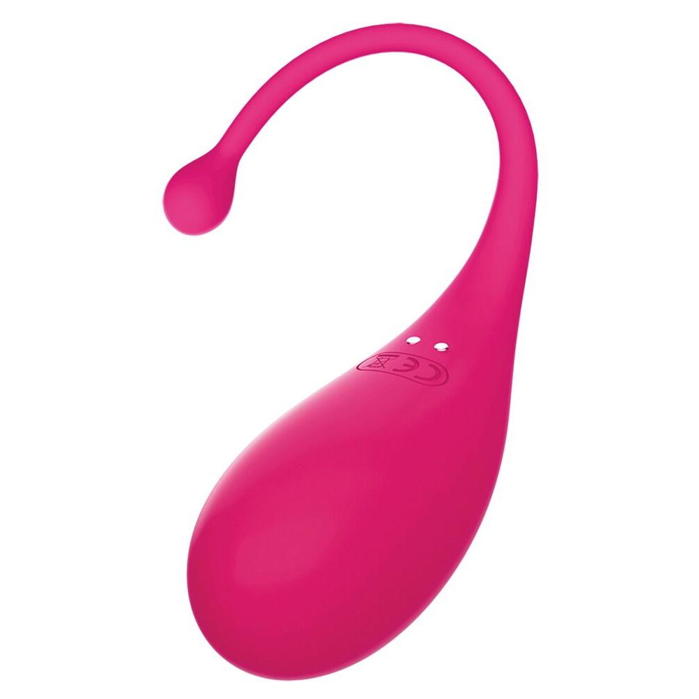Rosa silikon Palpitation vibrerende egg med app-styring, 18 cm lang, elegant design.