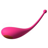 Rosa silikon Palpitation vibrerende egg med App, diskret design og gullfarget detalj.