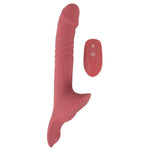 3-delt Strap-On Set med Støtvibrator, Harness og Fjernkontroll