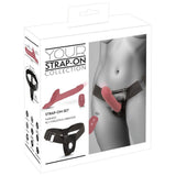3-delt Strap-On Set med Støtvibrator, Harness og Fjernkontroll