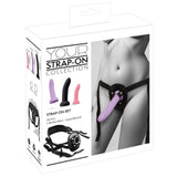 4-delt Strap-On Set med Harness og 3 Utbyttbare Dildoer