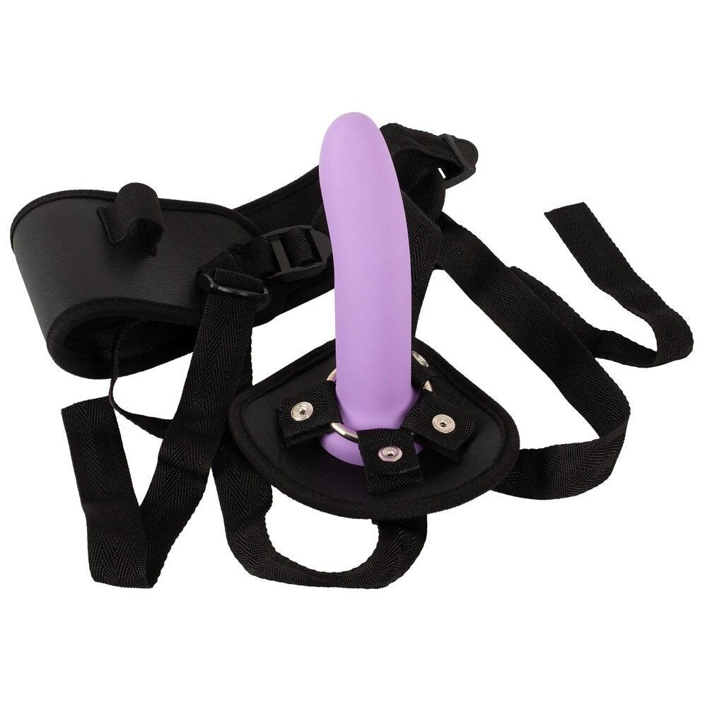 4-delt Strap-On Set med Harness og 3 Utbyttbare Dildoer