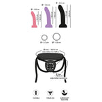 4-delt Strap-On Set med Harness og 3 Utbyttbare Dildoer