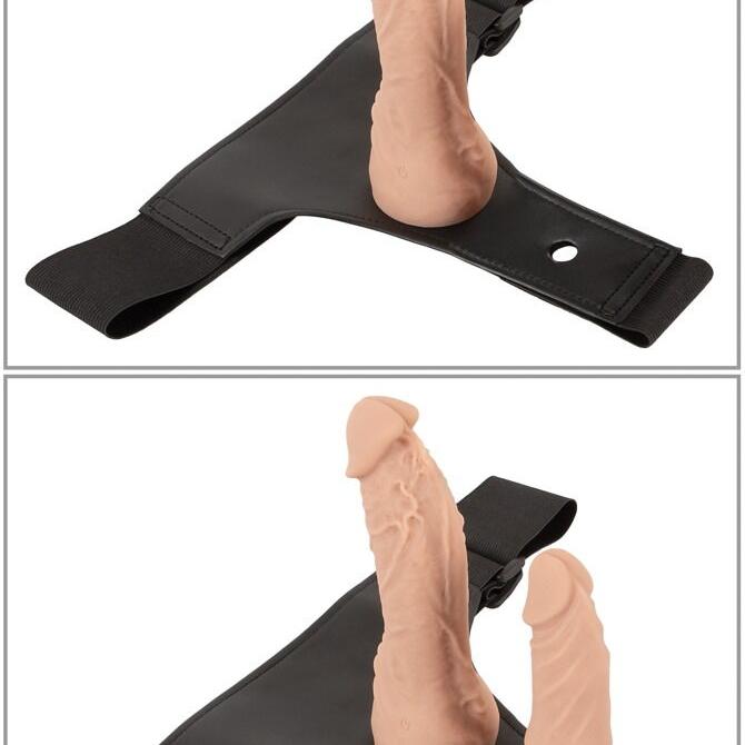 4-delt Strap-On Set med String, RC-Vibrator og 2 Dildoer