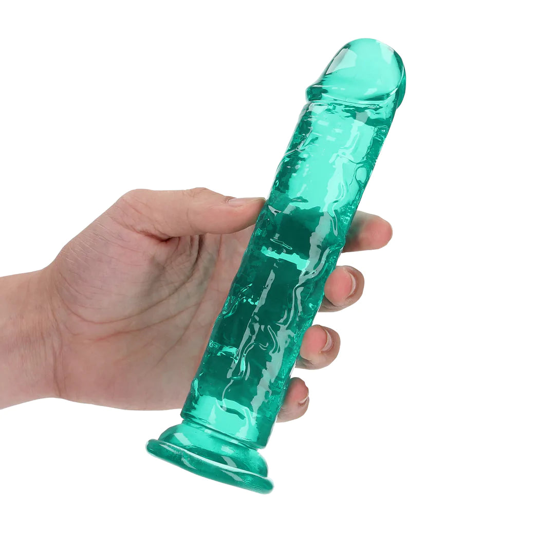 Rett Realistisk Dildo i Klar Grønn