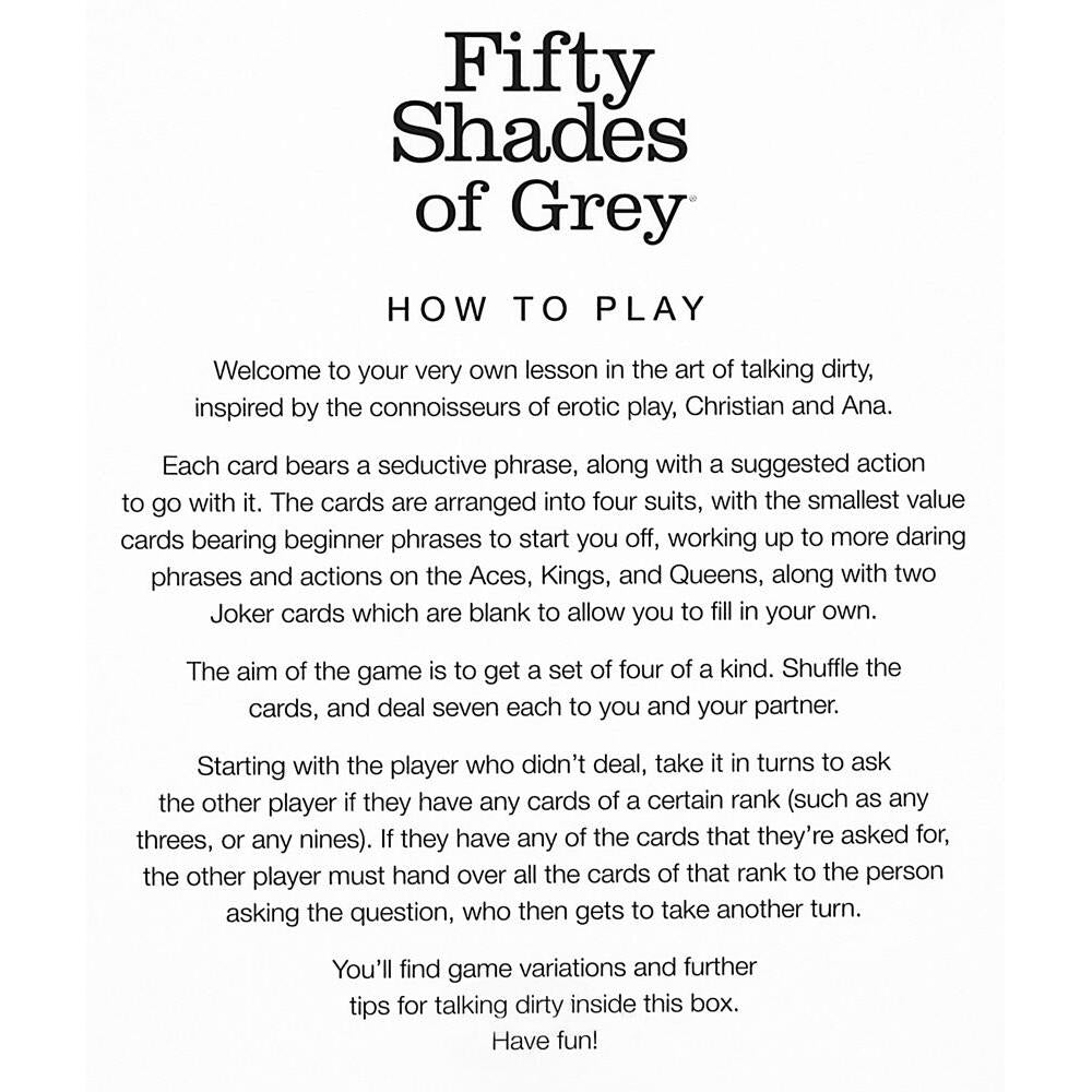 Play Nice Talk Dirty Inspiration Cards fra Fifty Shades of Grey