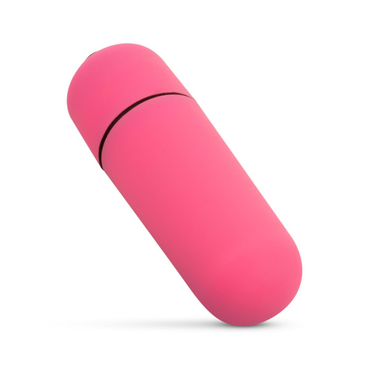 Liten, matt rosa bullet-vibrator med enkel, diskret design.