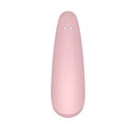 Rosa Satisfyer Curvy 2+ lufttrykksvibrator og G-punkt stimulator med C-formet design.