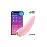 Rosa Satisfyer Curvy 2+ lufttrykksvibrator med G-punktstimulator og Bluetooth-appkontroll.