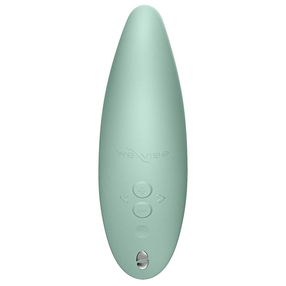 We-Vibe Melt 2 lufttrykksvibrator i dus grønn silikon med diskrete kontrollknapper og magnetisk ladeport.
