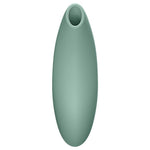 We-Vibe Melt 2 lufttrykksvibrator i dus grønn silikon med oval, ergonomisk design og åpen tupp.