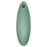 We-Vibe Melt 2 lufttrykksvibrator i dus grønn silikon med oval, ergonomisk design og åpen tupp.